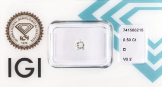 Loser Brillant, 0.50 ct hochfeines Weiß+(D)/vs2,