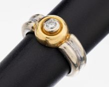 18 kt Gold Brillant-Ring, GG/WG 750/000, Brillant ca. 0.15
