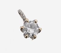 18 kt Gold Brillant-Anhänger, WG 750/000, Brillant ca.