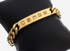 18 kt Gold Diamant-Armband, GG 750/000, mittlere Platte