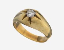 14 kt Gold Brillant-Ring, GG 585/000, schwere