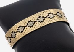 8 kt Gold Armband, GG/WG 333/000, Backstein-optik, B. ca.