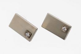 Paar 18 kt Gold Brillant-Ohrstecker, WG 750/000, ehemals
