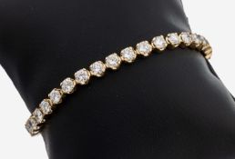 14 kt Gold Diamant-Linienarmband, GG 585/000, 35