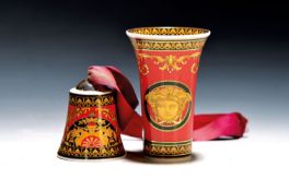 5 Teile Versace, Medusa, Rosenthal, kleine Vase, Glocke