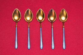 5 Silberlöffel, wohl inseleuropäisch, um 1900,