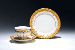 3-tlg. Kaffeegedeck X-Form, Meissen, nach 1945, 2. Wahl,