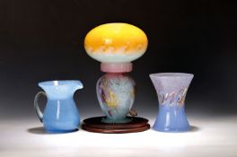 2 Vasen und eine Tischlampe, Murano, Italien, 2.Hälfte