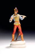 Porzellanfigur, Herend, 20. Jh., stehender Huszar, bemalt,