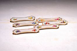 6 Messerbänkchen, Meissen, um 180-1924, Knaufschwerter,