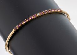 14 kt Gold Rubin-Brillant-Armreif, GG 585/000 gepr., 14