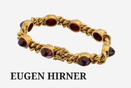 18 kt Gold Granat-Armband, GG 750/000, schwere