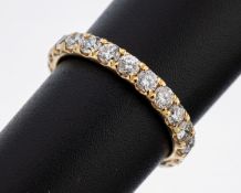 14 kt Gold Brillant-Memoryring, GG 585/000,Brillanten zus.