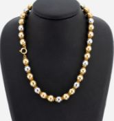 18 kt Gold Collier, ca. 62.7 g, GG/WG 750/000, GG und