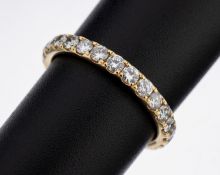 14 kt Gold Brillant-Memoryring, GG 585/000,Brillanten zus.
