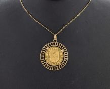 14 kt Gold Medaillen-Anhänger, GG 585/000