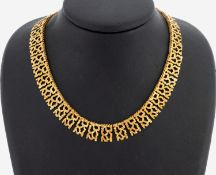 14 kt Gold Collier, GG 585/000, L ca. 41-44cm, abstraktes