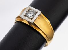 18 kt Gold Brillant-Ring, GG/WG 750/000, Brillant ca. 0.50