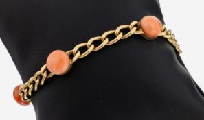 14 kt Gold Korallen-Armband, GG 585/000, 4