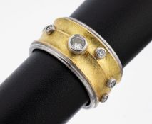 18 kt Gold Brillant-Ring, GG/WG 750/000 gepr.,