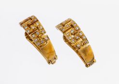 Paar 18 kt Gold Brillant-Ohrclips