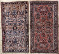 2 Lots Re-Import Sarogh, Persien, um 1900, Wolle auf