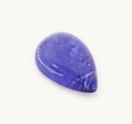 Loser Tansanit, 9.18 ct, tropfenf. Cabochon, ca. 16.1 x