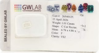 Loser Diamant 1.01 ct feines Weiß(F)/vs2, Cut Cornered