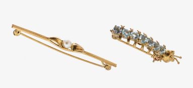 Konvolut 2 8 kt Gold Broschen, GG 333/000, 1 x Raupe mit