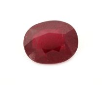 Loser Rubin, 6.39 ct, ca. 12.33 x 9.85 x 5.67 mm,
