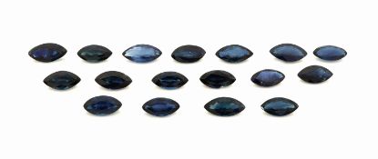 Lot lose facett. Saphire zus. ca. 9.03 ct, Navettes,