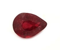 Loser Rubin, ca. 2.25 ct, facett. Tropfen, beh.