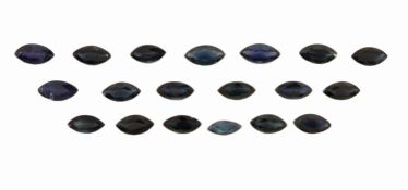 Lot lose facett. Saphire zus. ca. 10.33 ct, Navetteform,