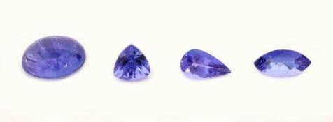 Konvolut 4 lose Tansanite zus. ca. 11.22 ct: 1 x ovaler