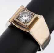 18 kt Gold Brillant-Ring, GG/WG 750/000, Brillant ca. 1.25