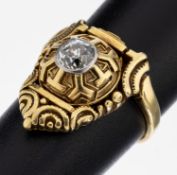 18 kt Gold Diamant-Ring, GG 750/000 gepr.,