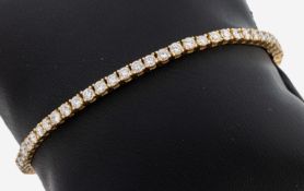 14 kt Gold Brillant-Linienarmband, GG 585/000, 60