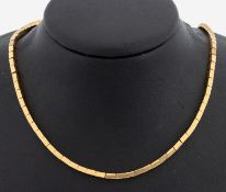 18 kt Gold Collier, GG 750/000, Quader auf Draht