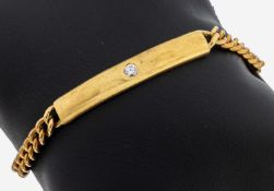 14 kt Gold Brillant-Armband, GG 585/000, Mittelteil l.