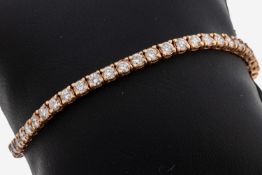 14 kt Gold Brillant-Linienarmband, RG 585/000, 48