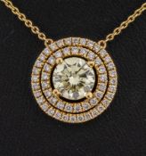 18 kt Gold Brillant-Collier, GG 750/000, rundes