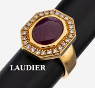 18 kt Gold LAUDIER Rubin-Brillant-Ring, GG 750/000,