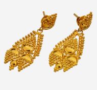 Paar 21.6 kt Gold Ohrstecker, GG 900/000 gepr., bewegl.