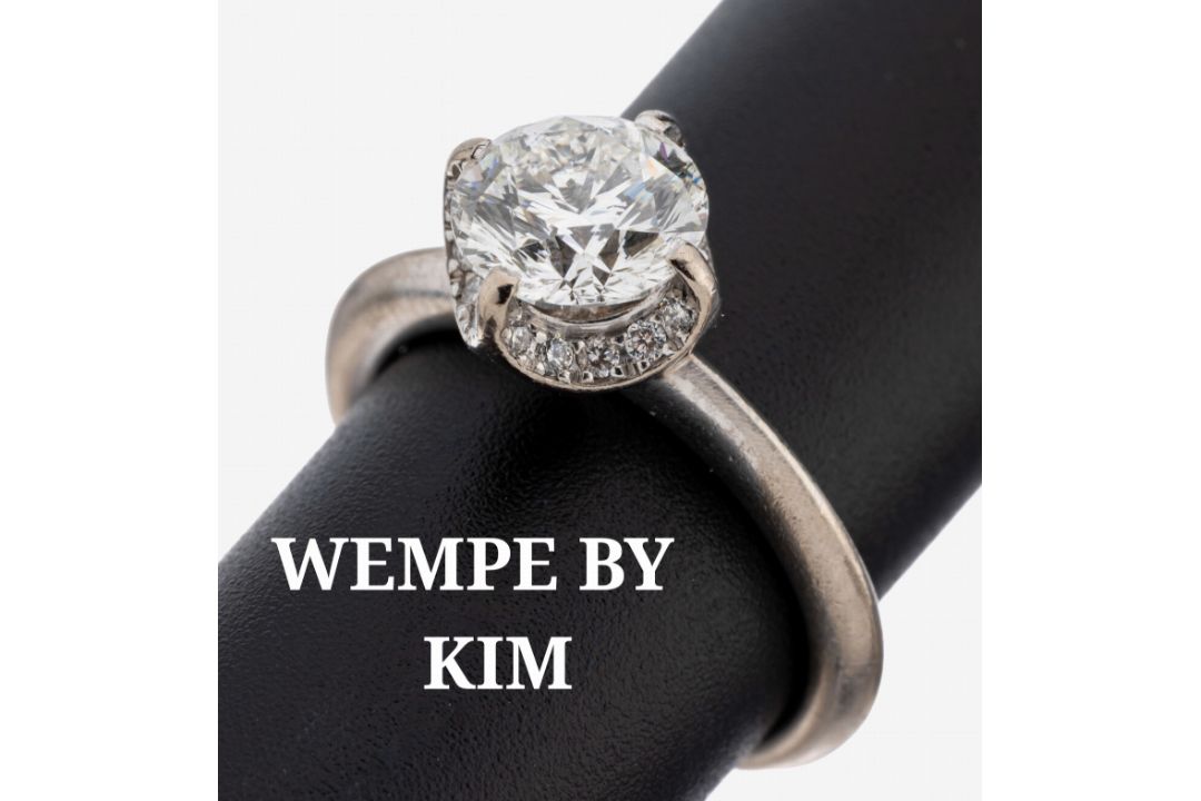 18 kt Gold WEMPE BY KIM Brillant-Ring, WG 750/000, mittig