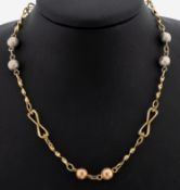 14 kt Gold Collier, GG/WG/RG 585/000, ungewöhnlich