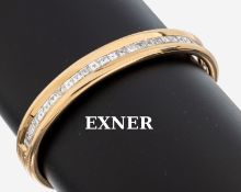 18 kt Gold Diamant-Armreif, GG 750/000, schöne schwere
