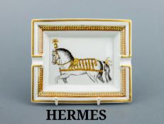 HERMES Aschenbecher, Porzellan, Spiegel mitDarstellung