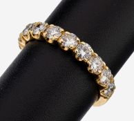 18 kt Gold Brillant-Ring, GG 750/000, 10 Brillanten zus.