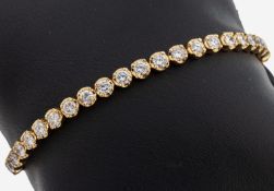 14 kt Gold Brillant-Linienarmband, GG 585/000, 42