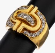 14 kt Gold Brillant-Ring, GG 585/000 gepr.,geometrisches